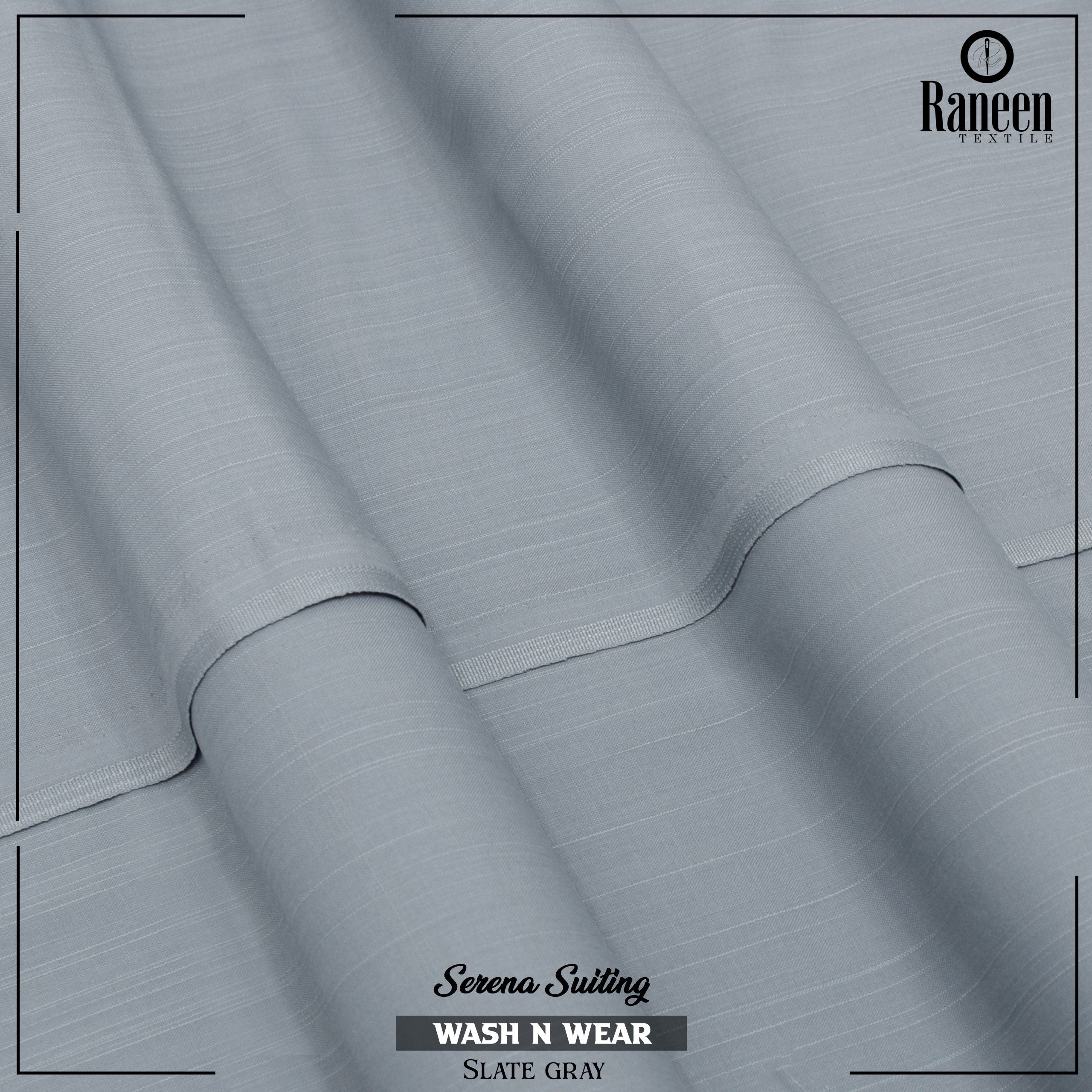 Slate Grey Serene Suiting Wash N Wear Fabric