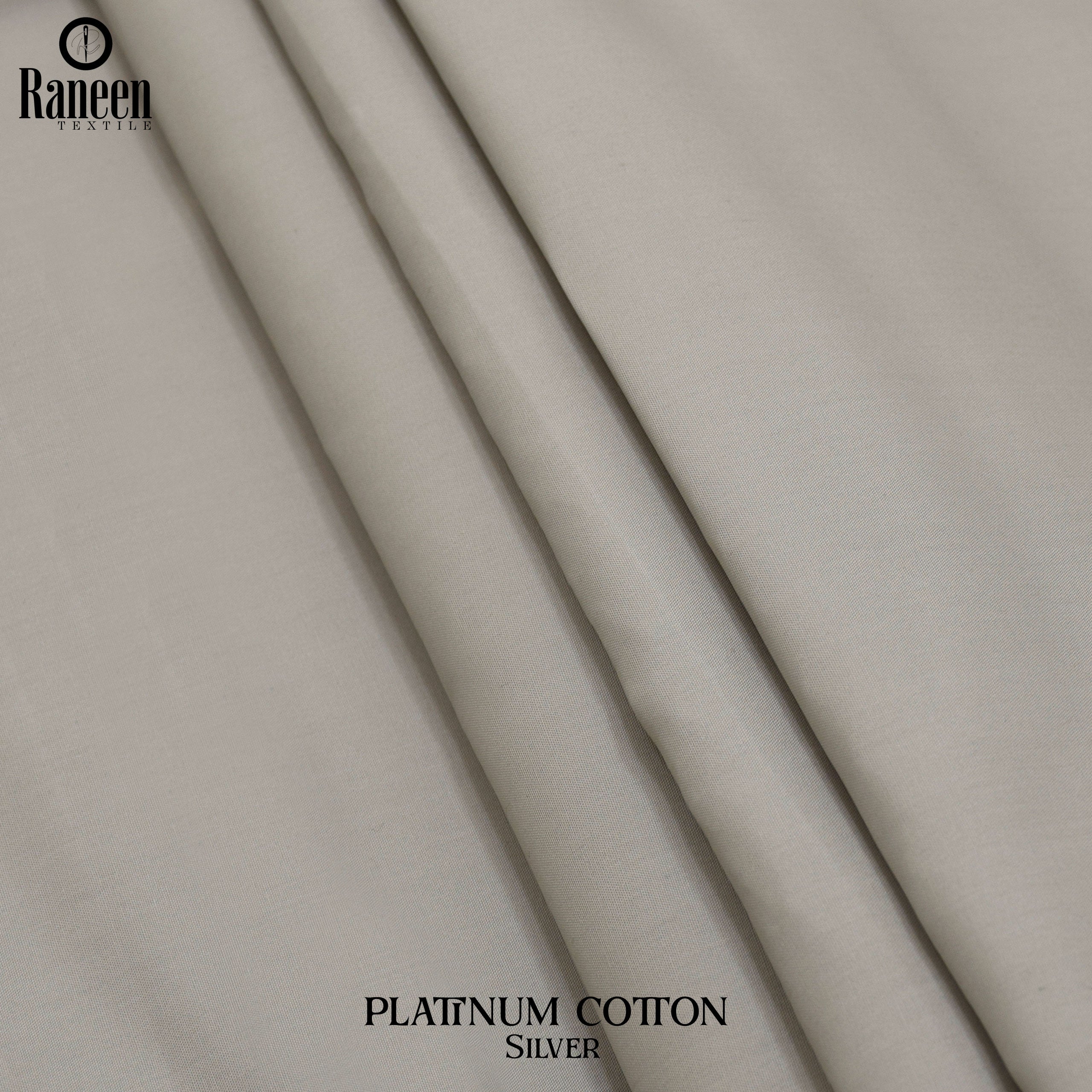 Unstitched Silver Platinum Cotton Suit