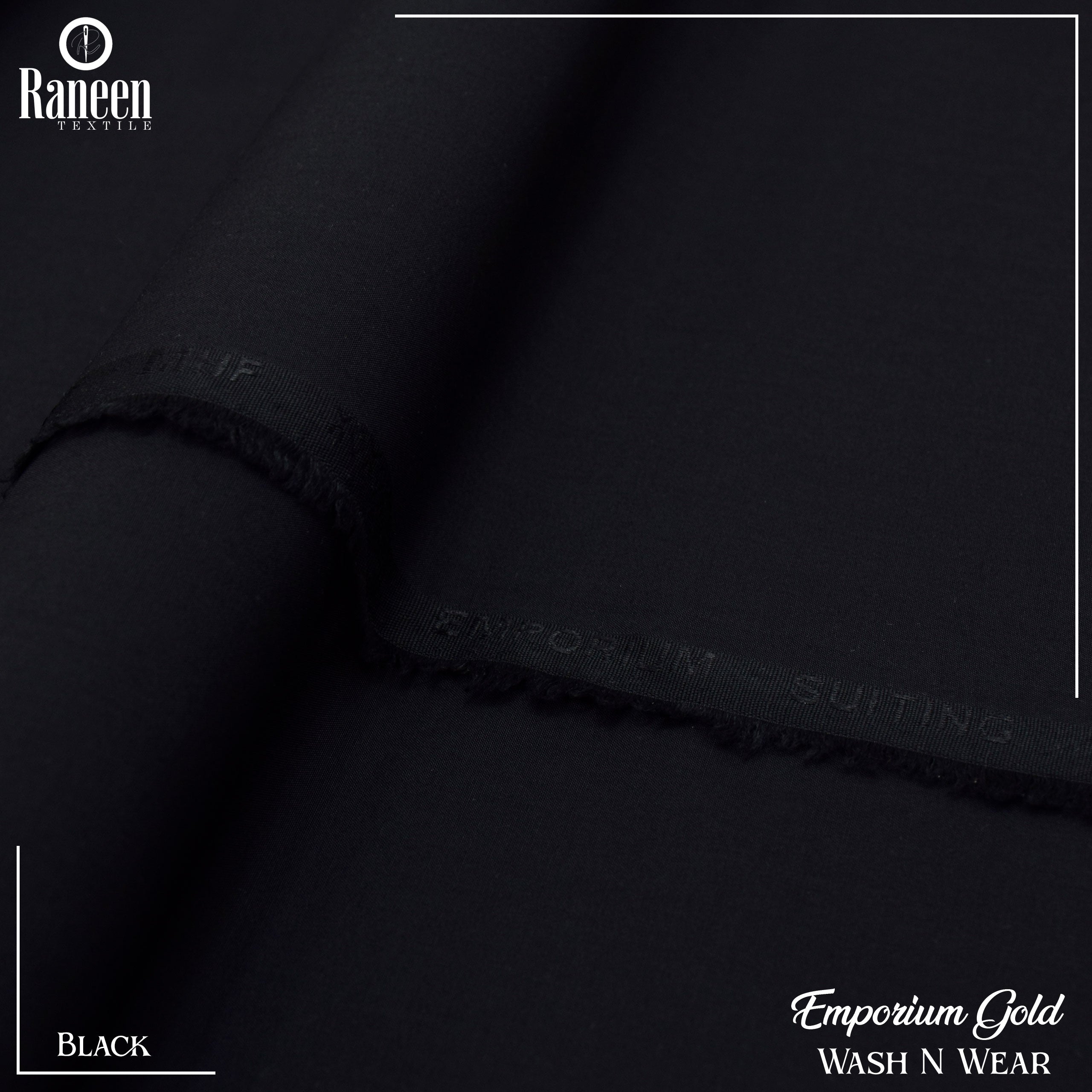 Unstitched Black Emporium Gold Wash N Wear