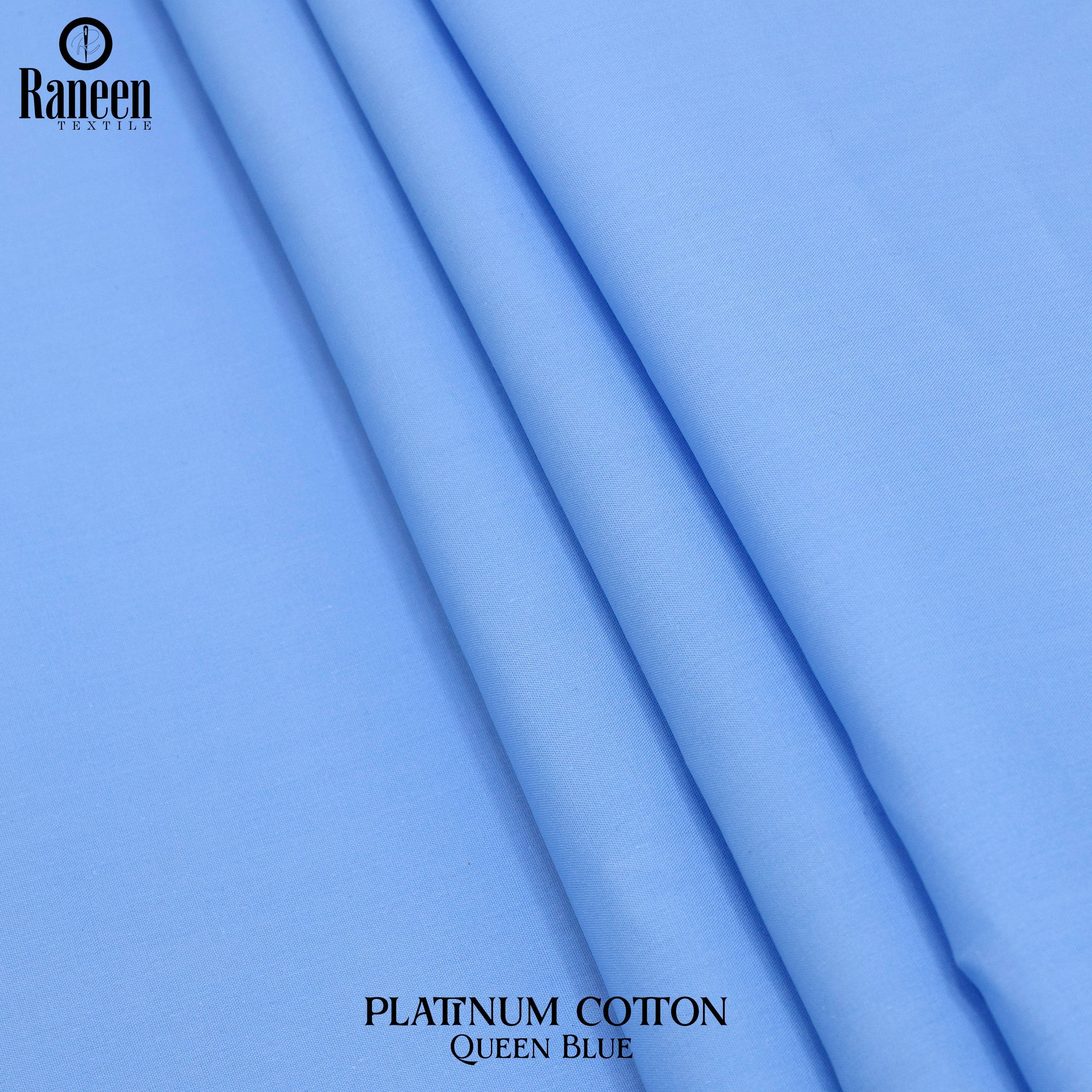 Unstitched Queen Blue Platinum Cotton Suit