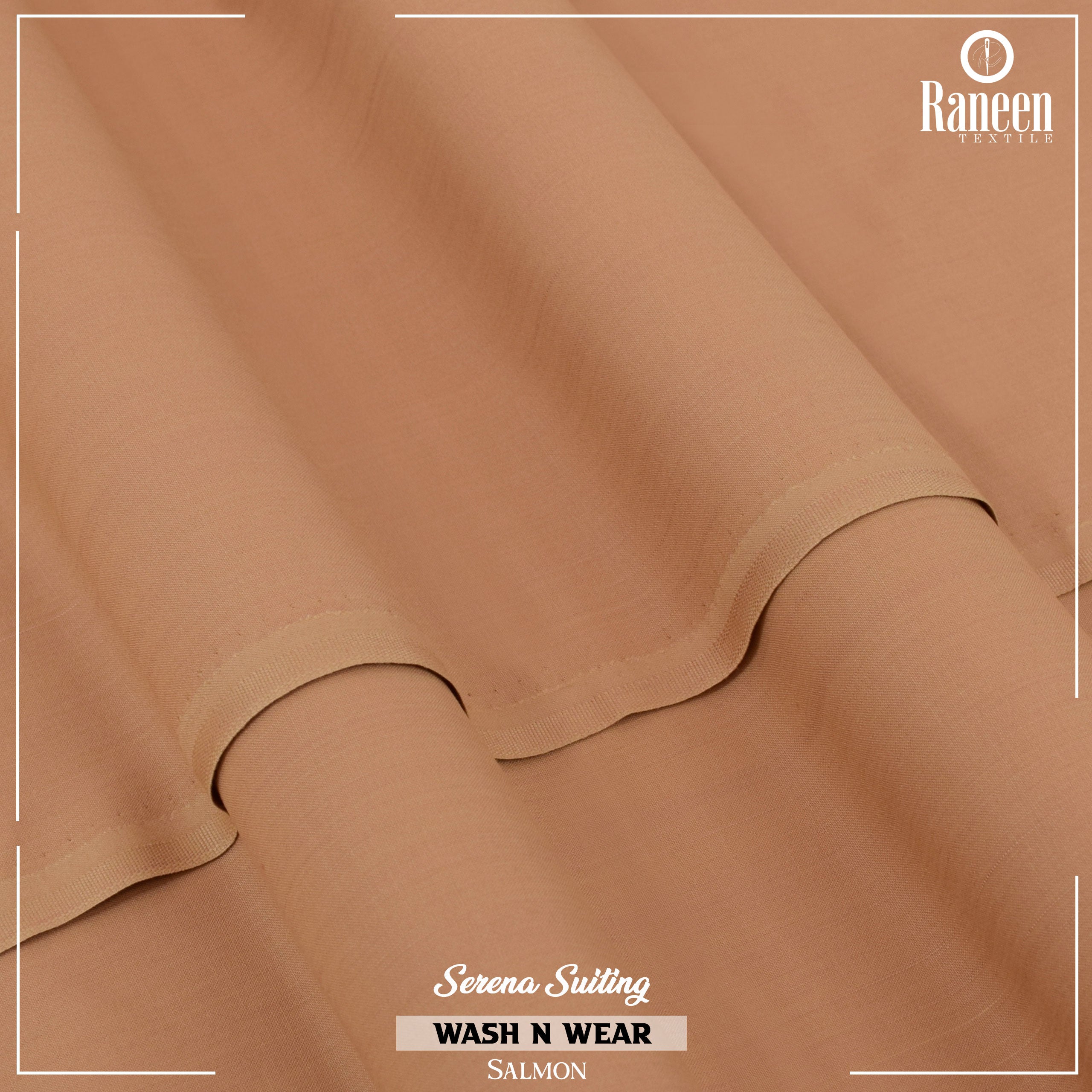 Salmon Serene Suiting Wash N Wear Fabric