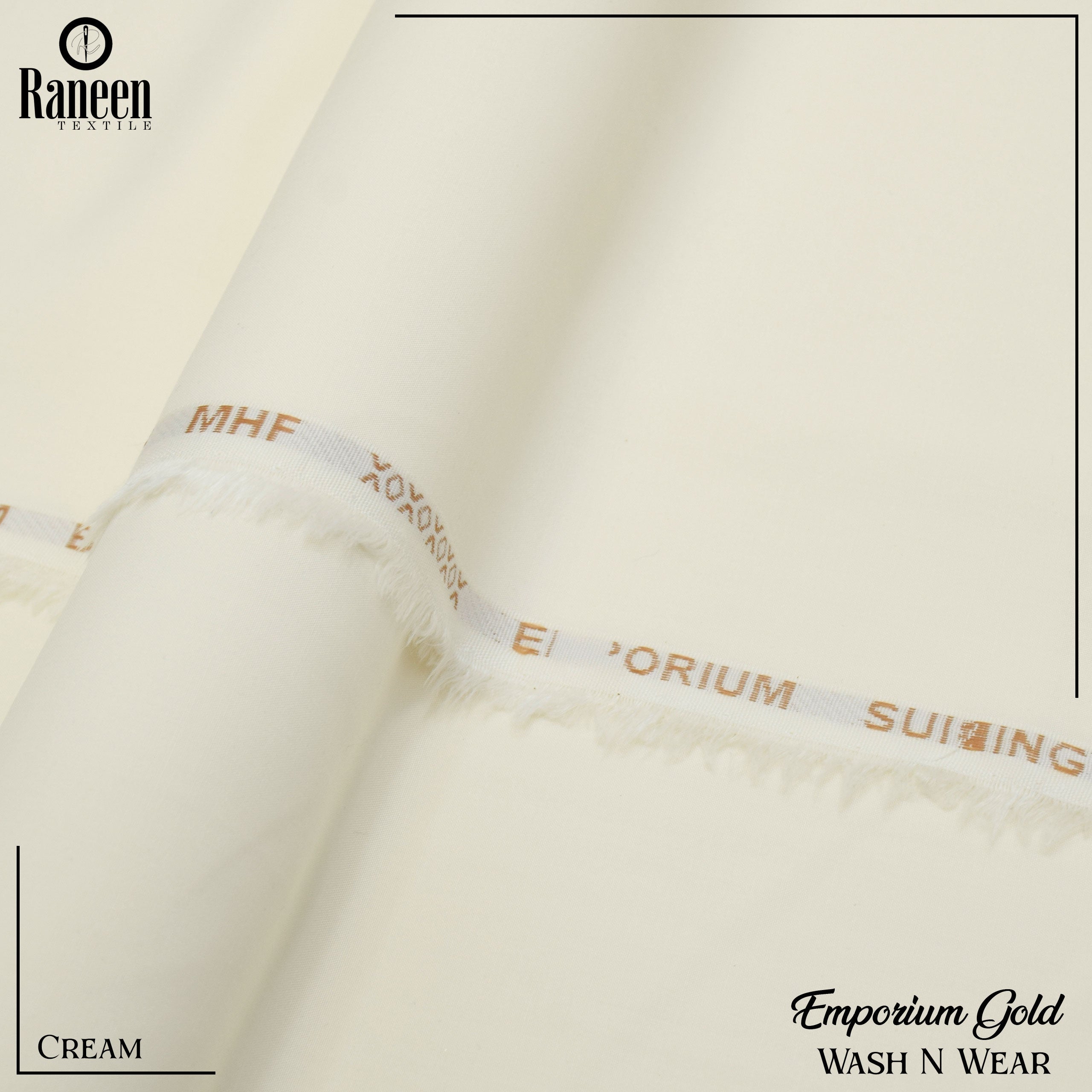 Unstitched Cream Emporium Gold Wash N Wear
