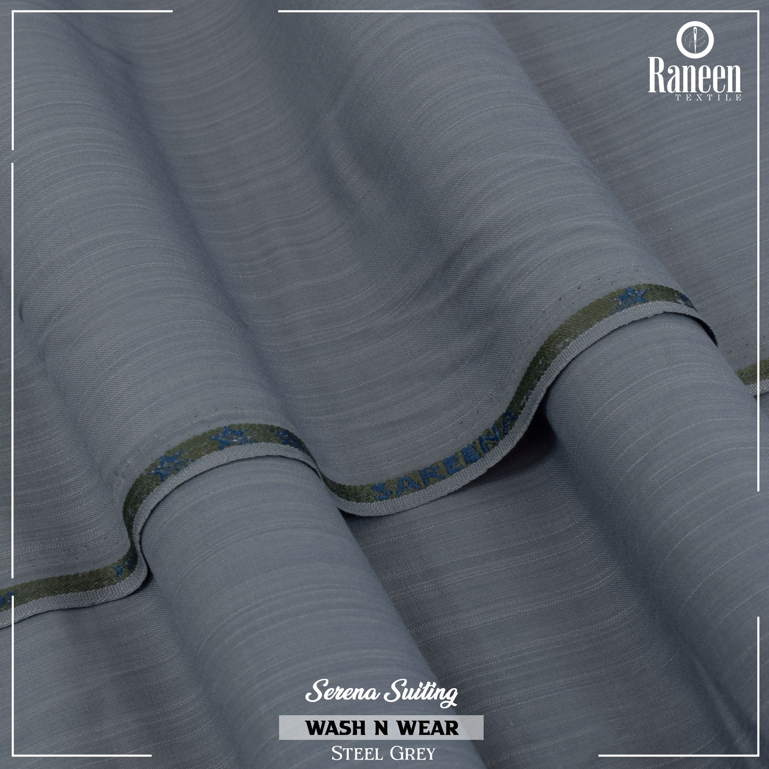 Steel Grey Serene Suiting Wash N Wear Fabric