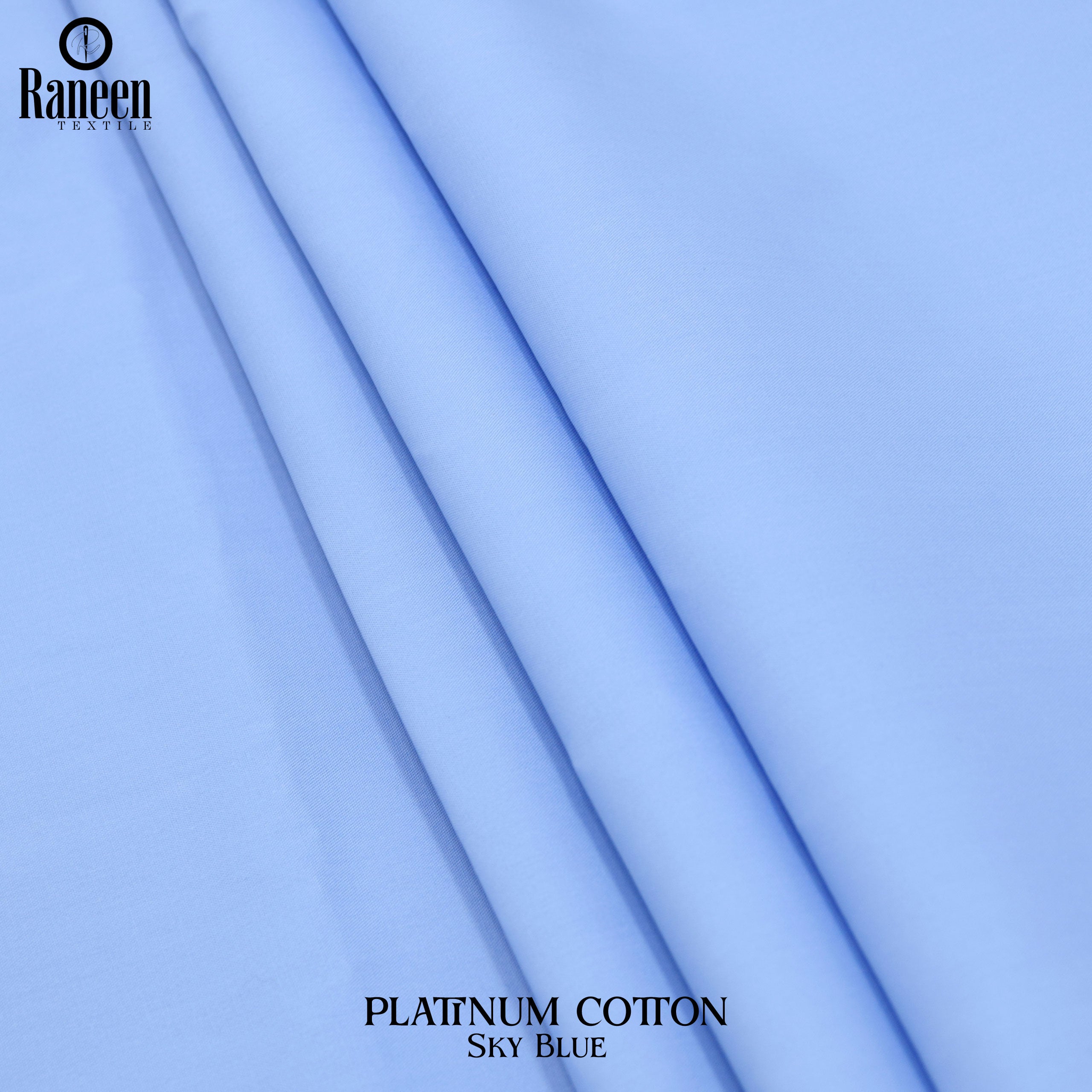 Unstitched Sky Blue Platinum Cotton Suit
