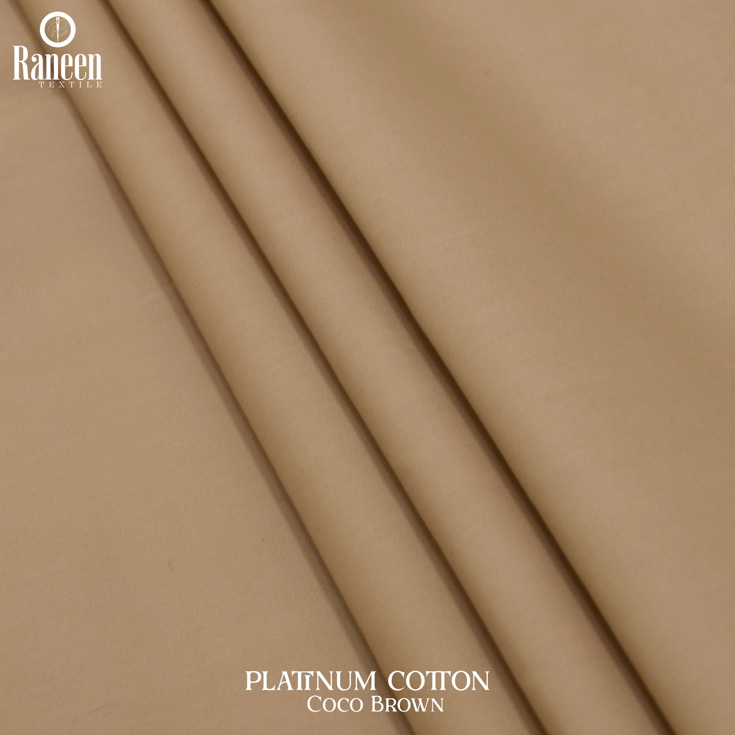 Unstitched Coco Brown Platinum Cotton Suit
