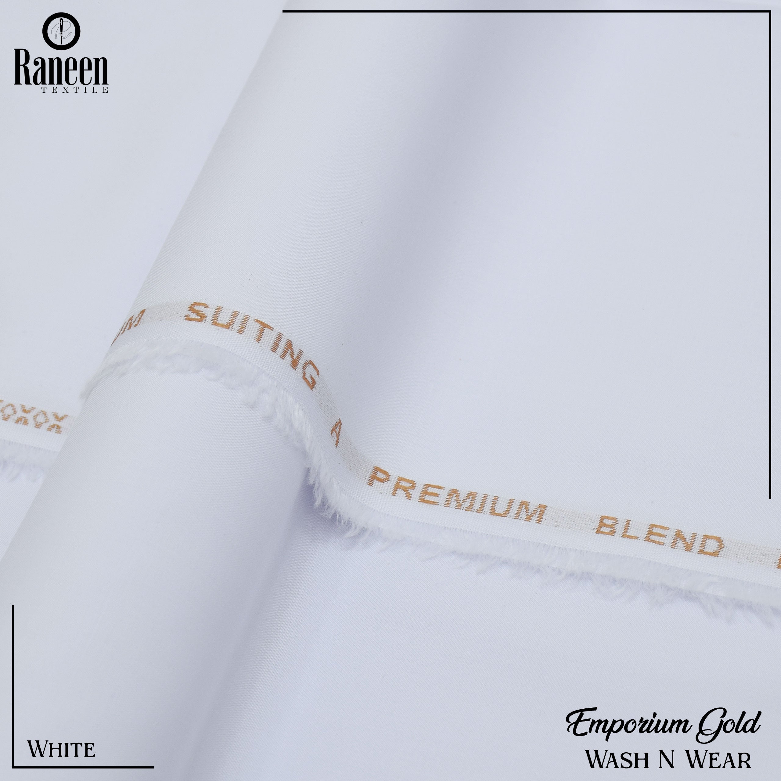 Unstitched White Emporium Gold Wash N Wear