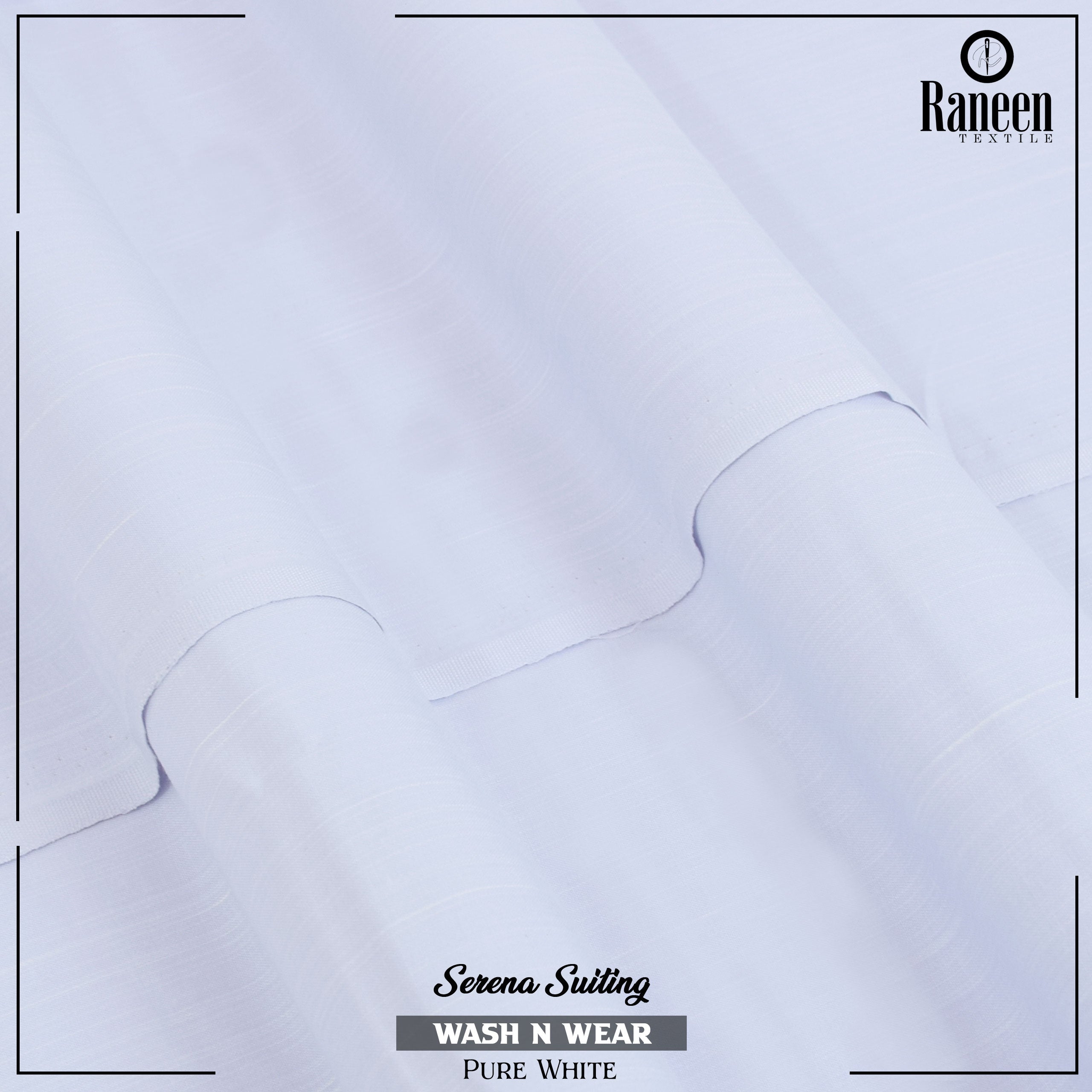 Pure White Serene Suiting Wash N Wear Fabric