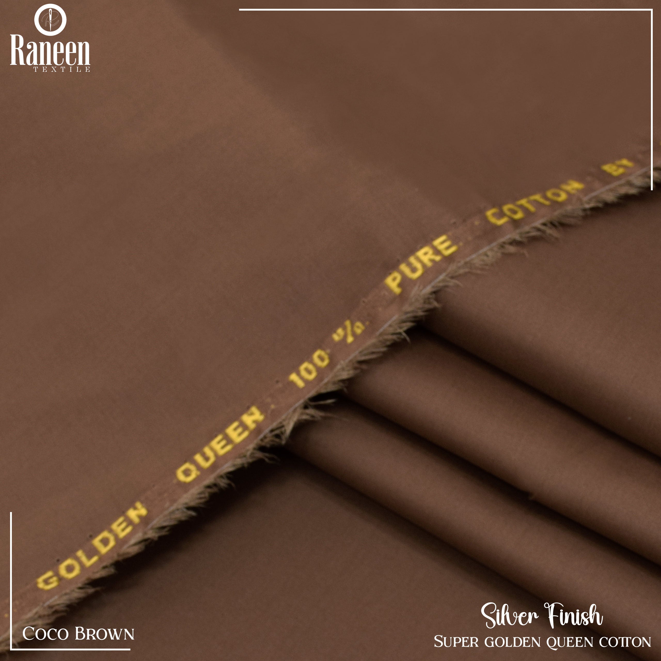 Silver Touch Super Golden Queen Cotton Fabric - Coco Brown
