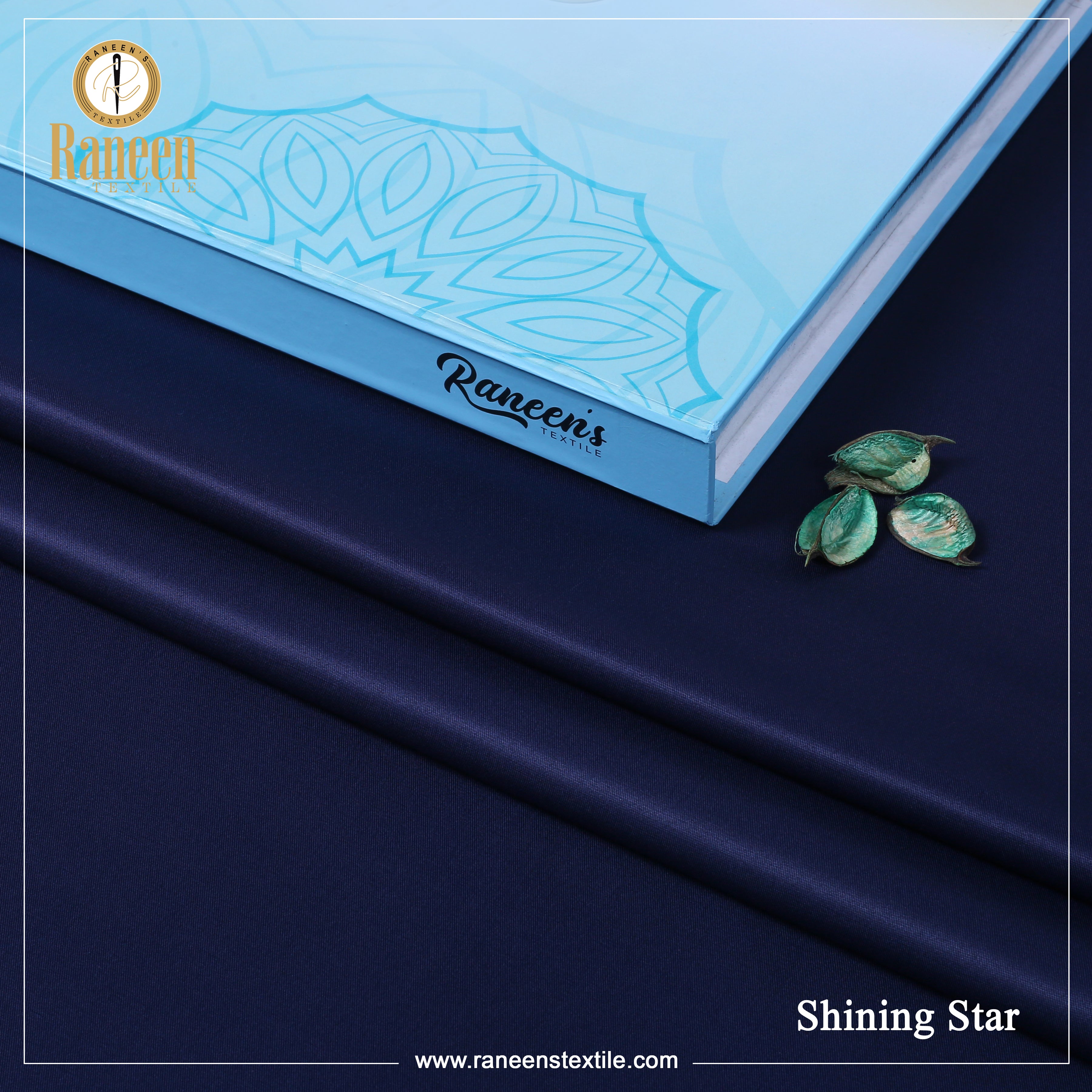 Unstitched Shining Star Navy Wash N Wear Fabric