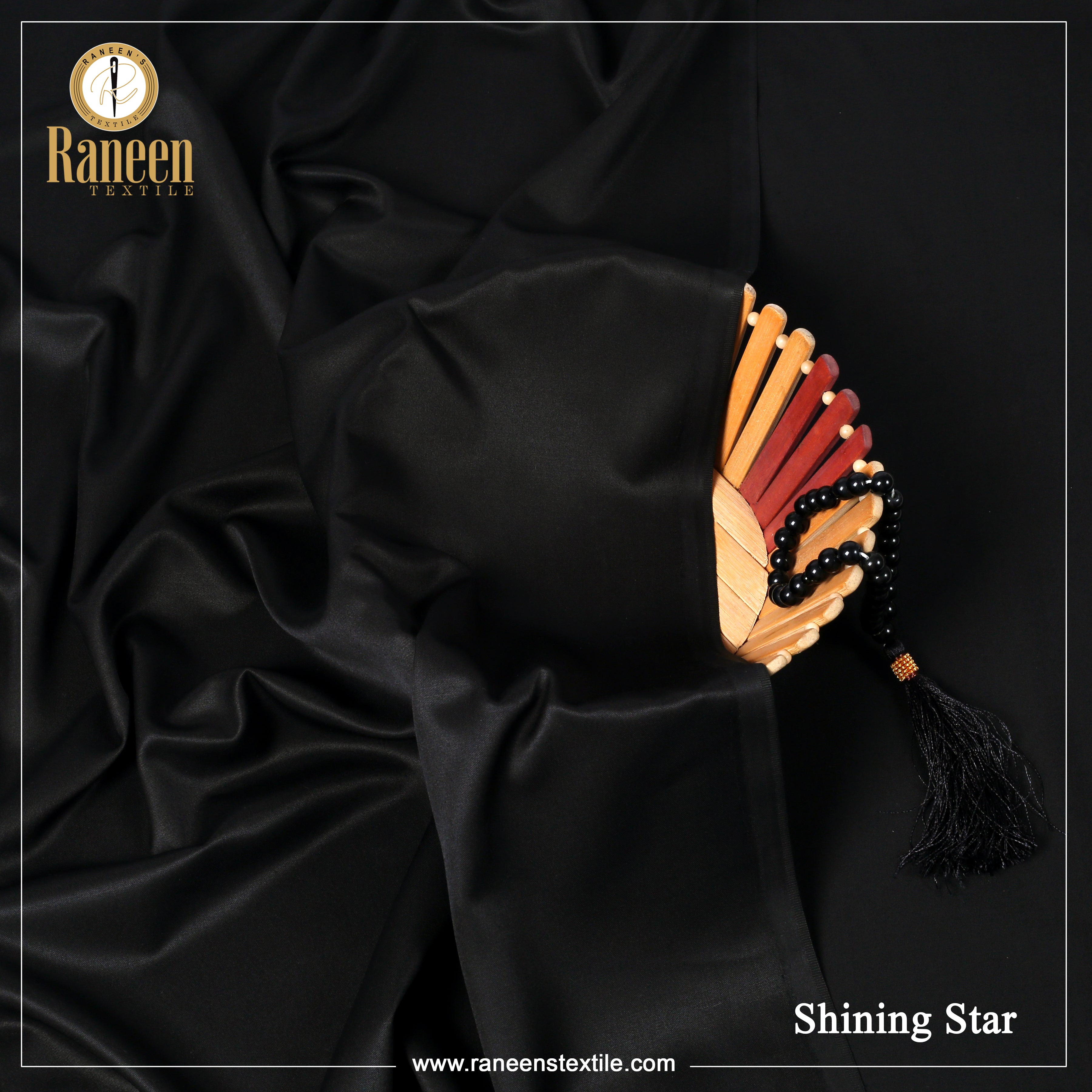 Unstitched Shining Star Black Wash N Wear Fabric