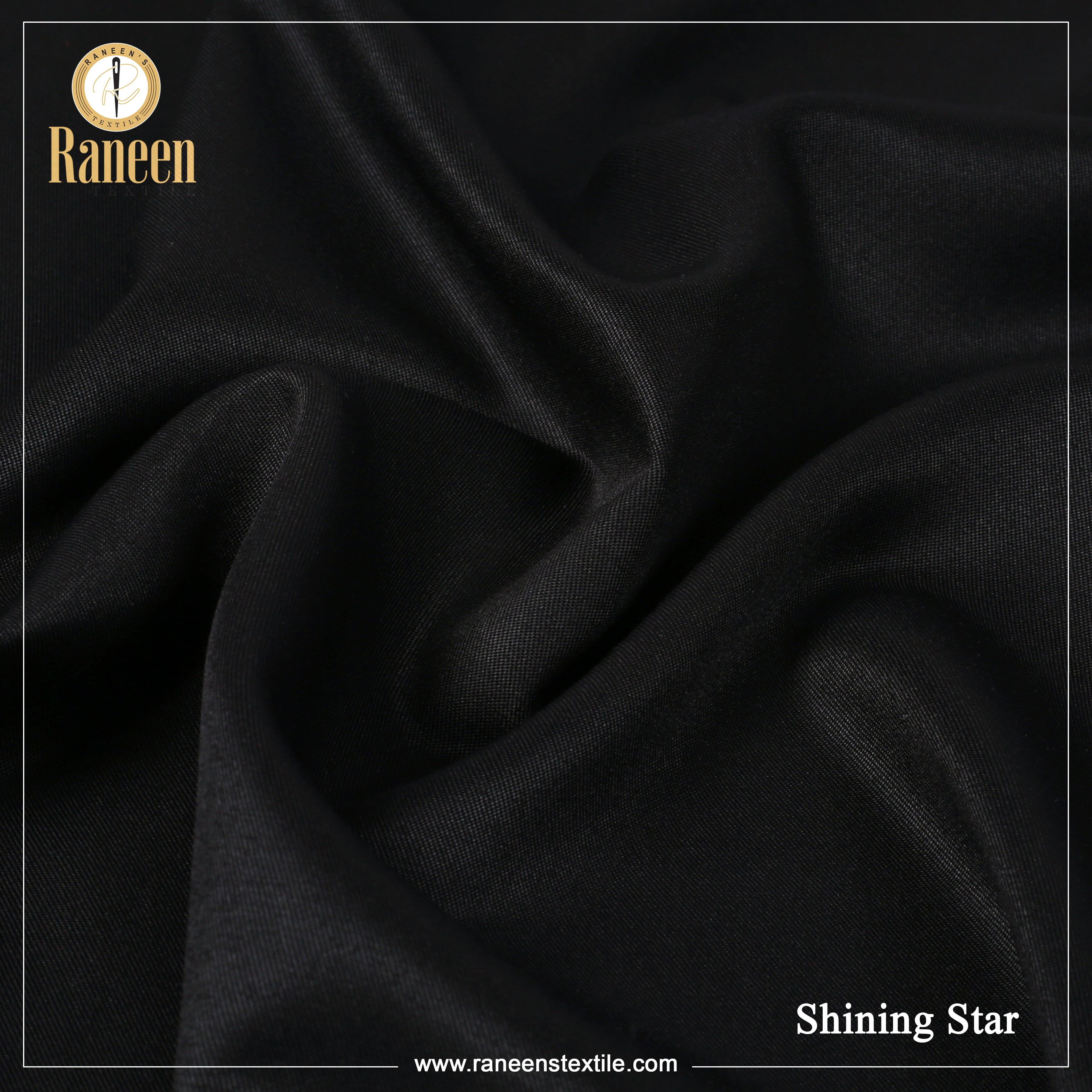 Unstitched Shining Star Black Wash N Wear Fabric