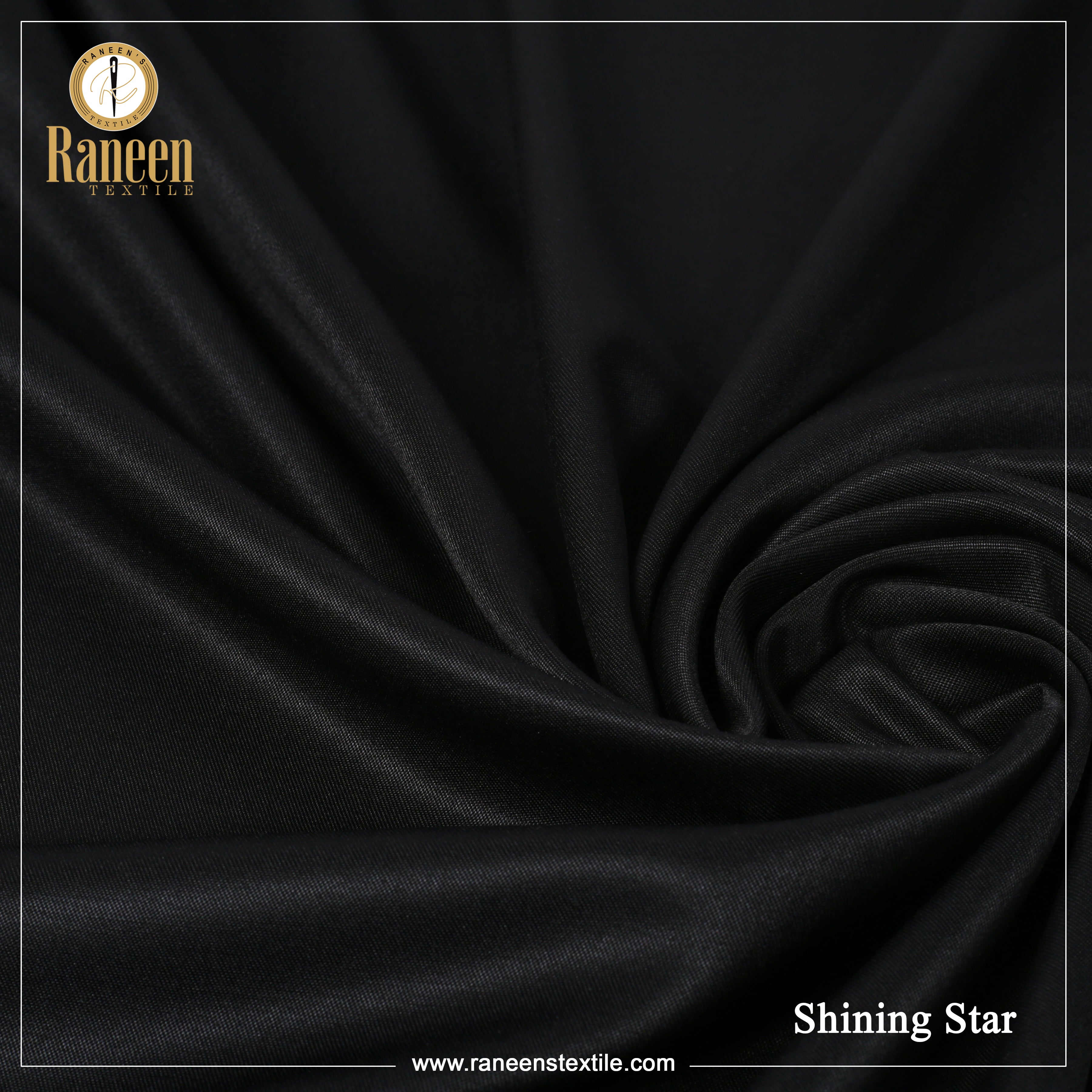 Unstitched Shining Star Black Wash N Wear Fabric