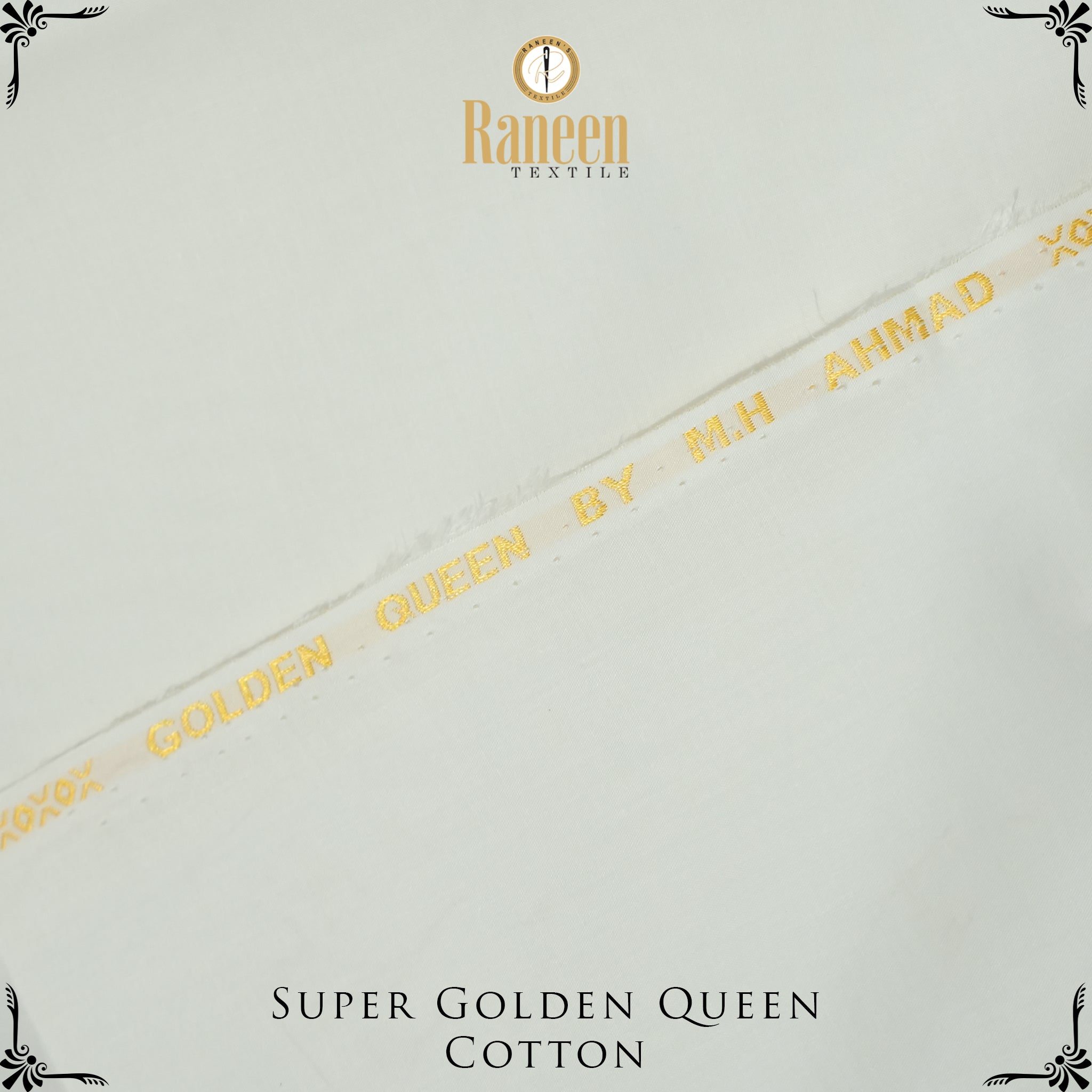 Silver Touch Super Golden Queen Cotton Fabric - Cream