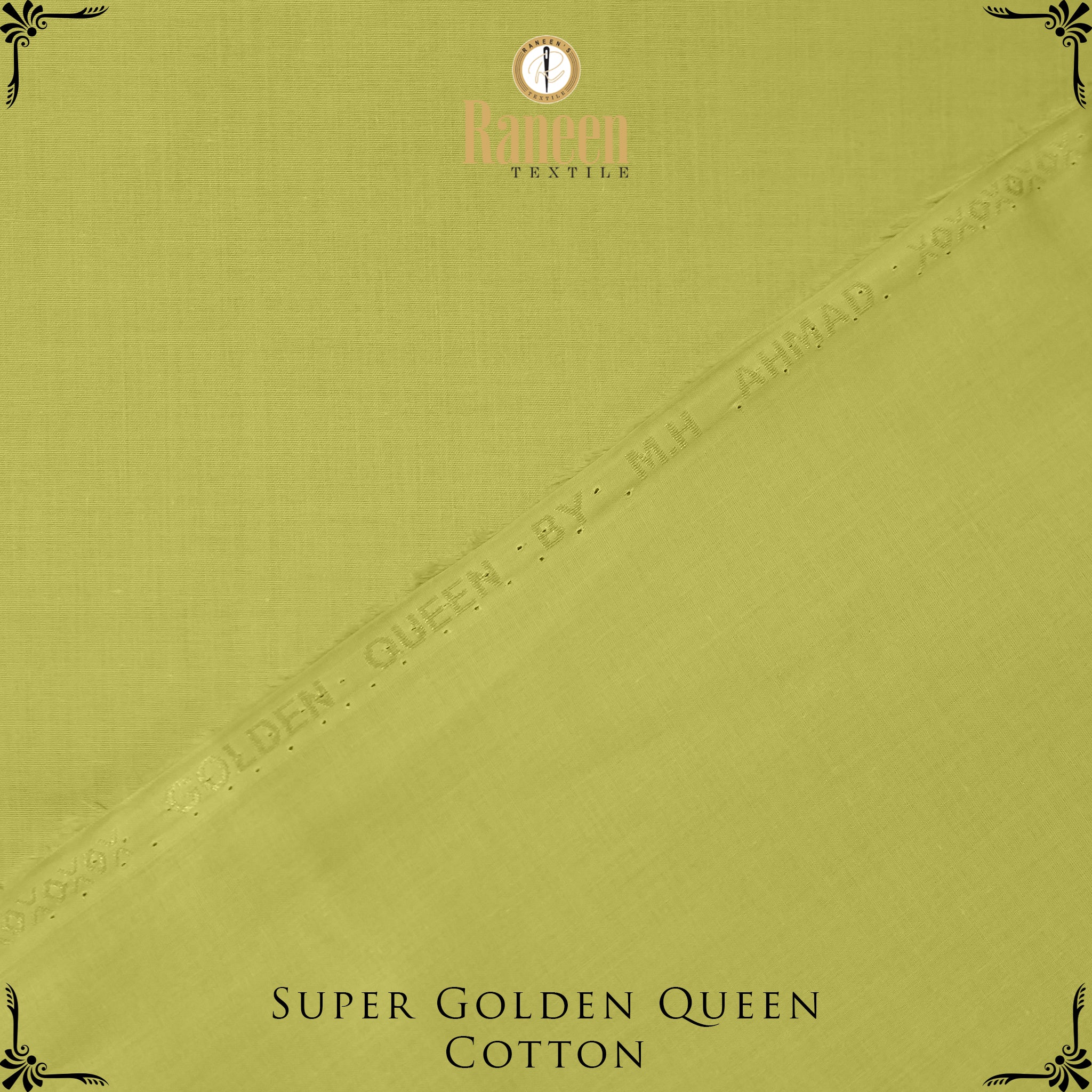 Silver Touch Super Golden Queen Cotton Fabric - Pistachio Green