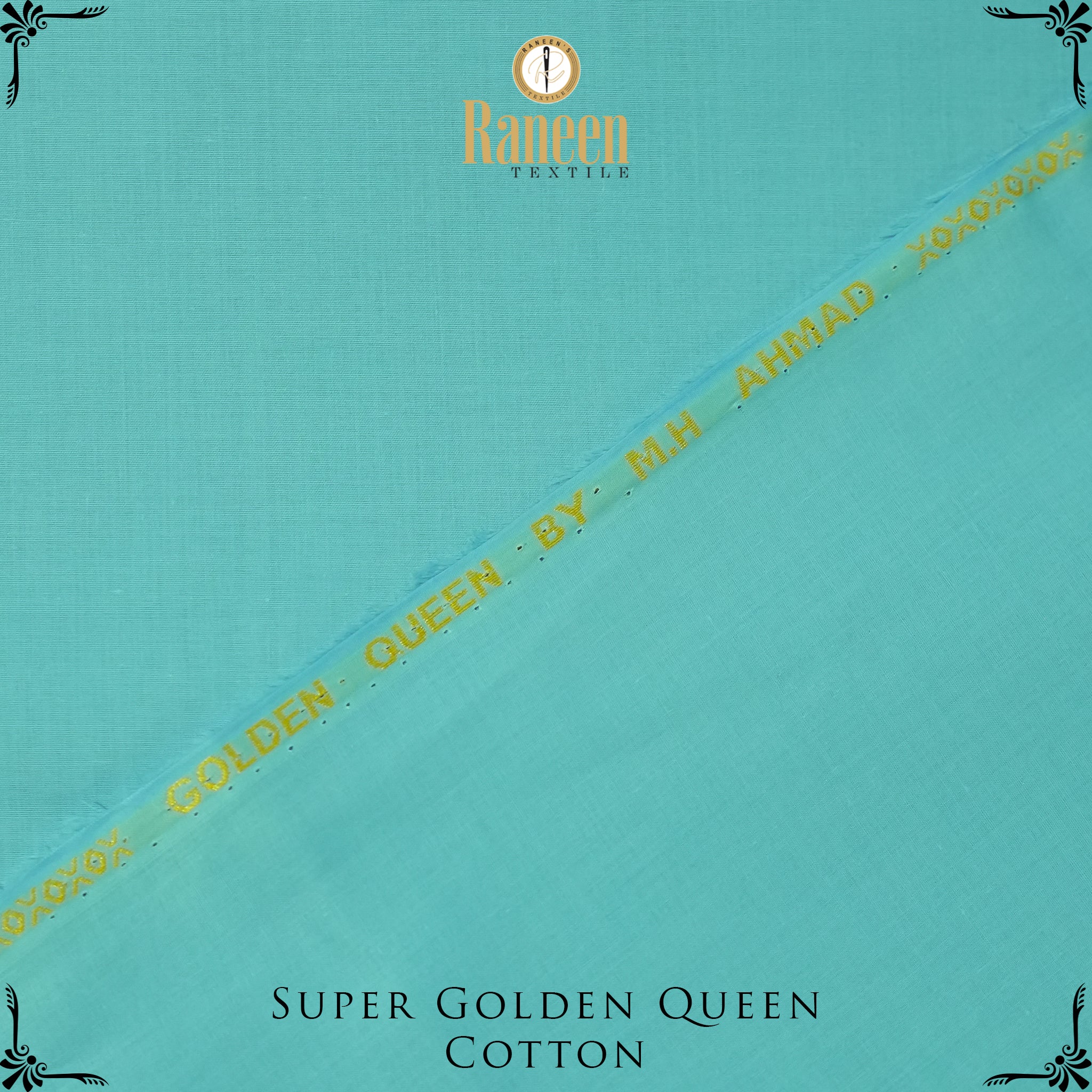 Silver Touch Super Golden Queen Cotton Fabric - Mint
