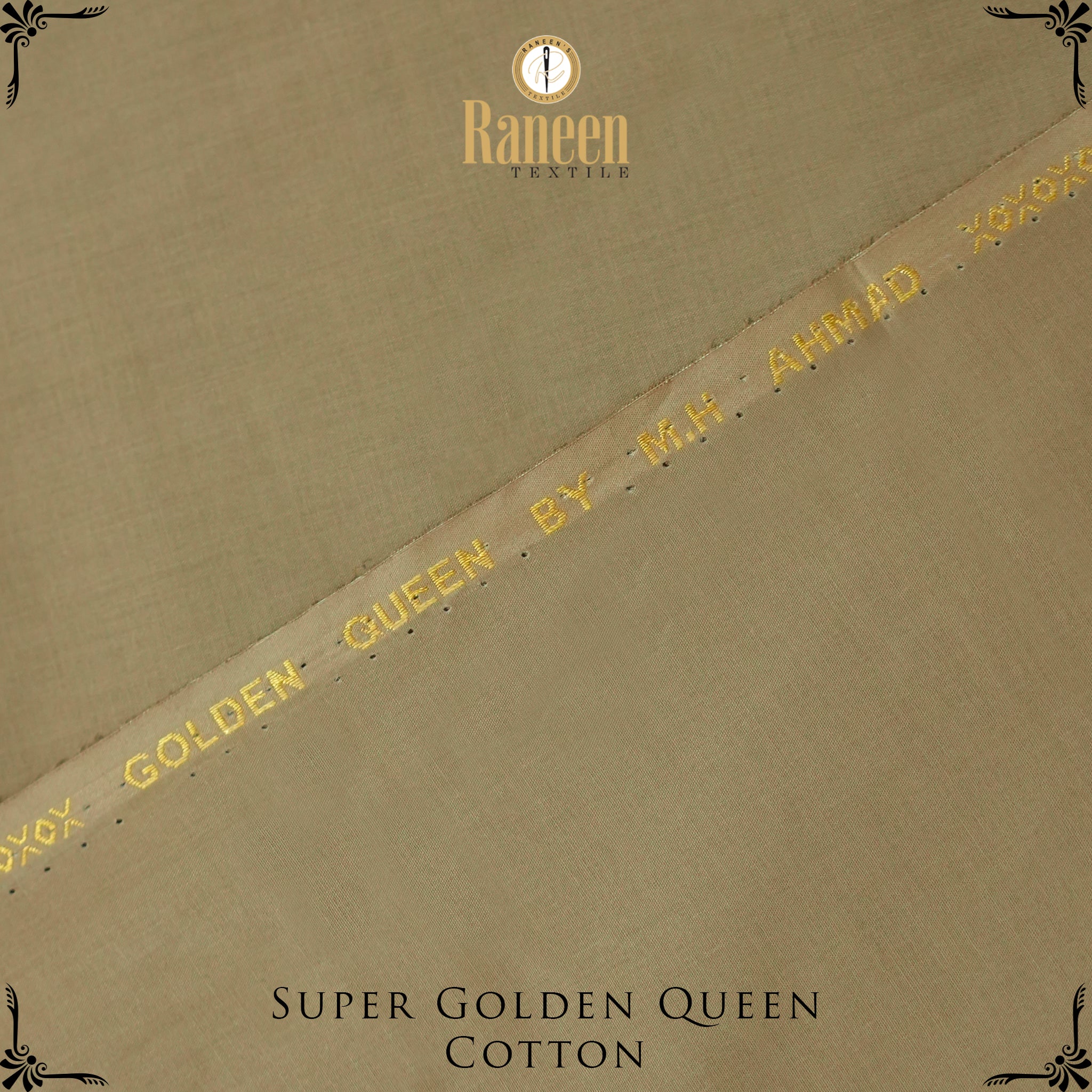 Silver Touch Super Golden Queen Cotton Fabric - Olive Khaki