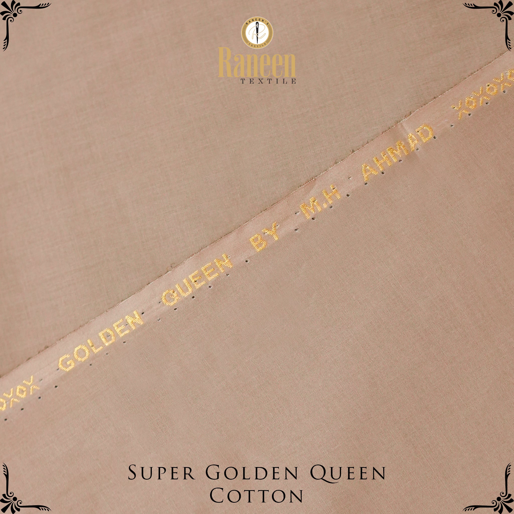 Silver Touch Super Golden Queen Cotton Fabric - Beige