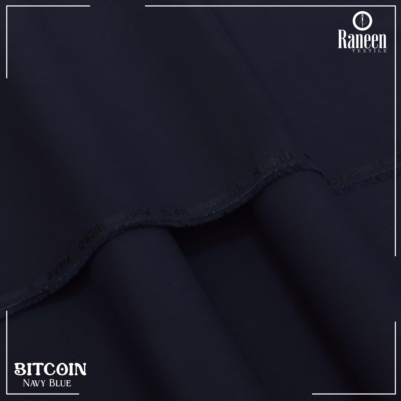 Unstitched Navy Blue Bitcoin Wash & Wear