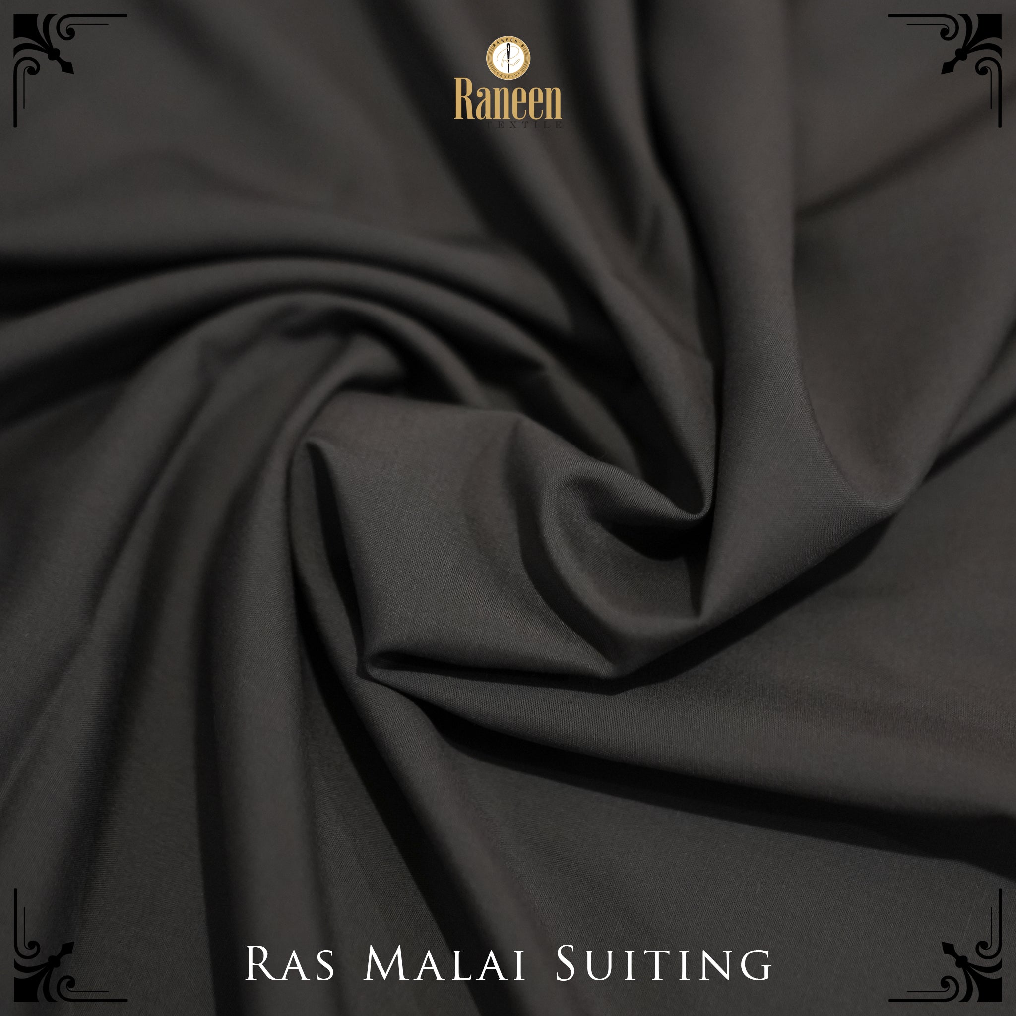 Unstitched Charcoal Wash N Wear Rasmalai Gold Suit