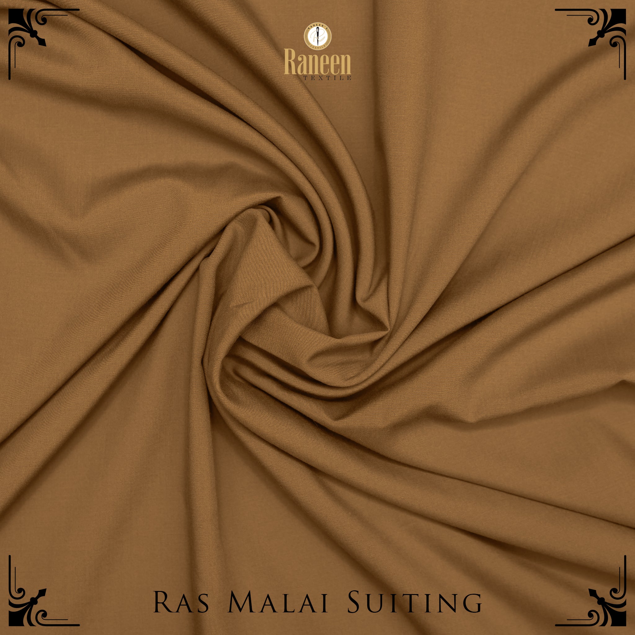 Unstitched Pecan Wash N Wear Rasmalai Gold Suit