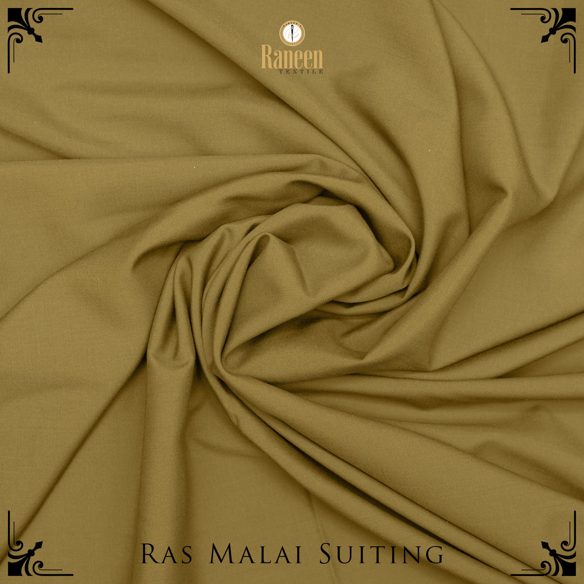 Unstitched Camel Wash N Wear Rasmalai Gold Suit