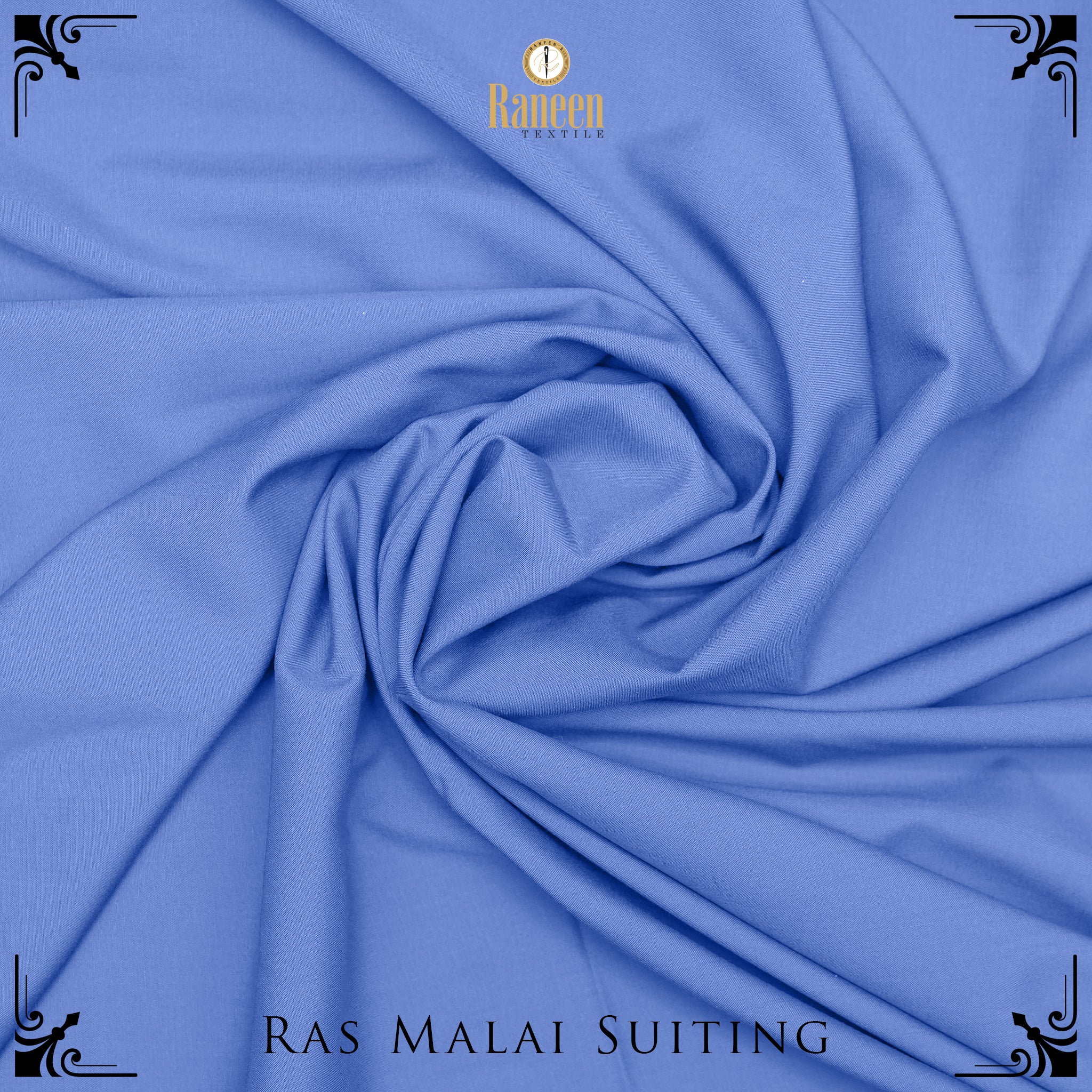 Unstitched Indigo Wash N Wear Rasmalai Gold Suit