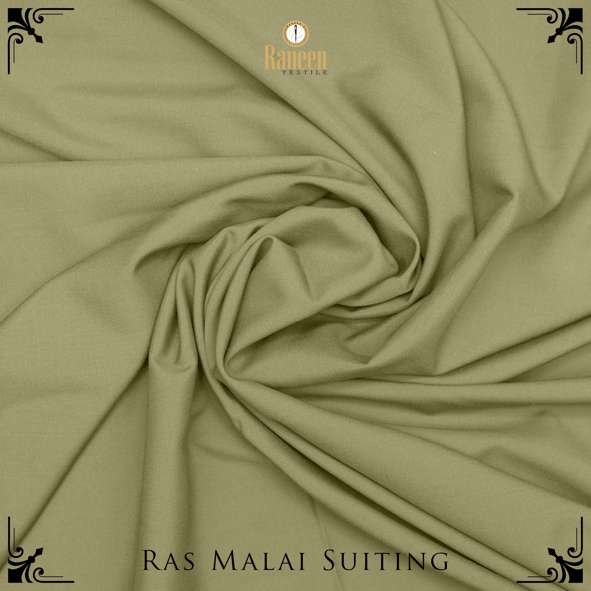 Unstitched Khaaki Wash N Wear Rasmalai Gold Suit