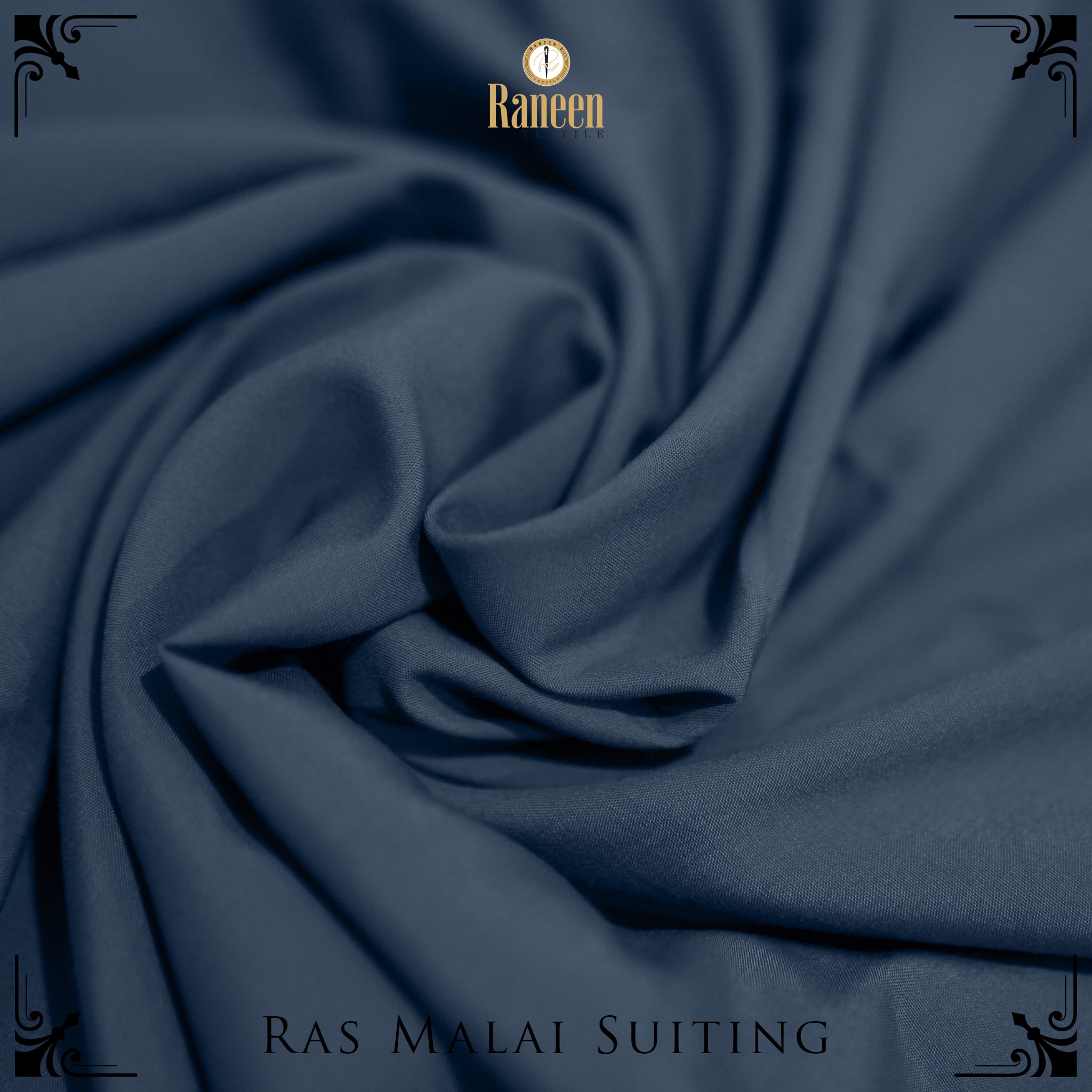 Unstitched Midnight Blue Wash N Wear Rasmalai Gold Suit
